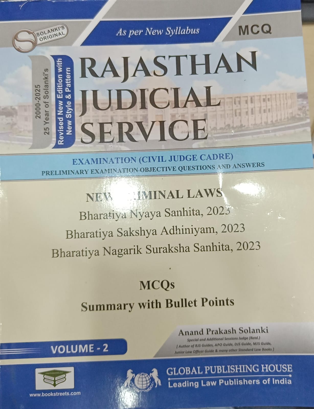Rajasthan Judicial Service Examination (Civil Judge Cadre) Preliminary Examination Objective Queston & Answers (Volume 2) [New Criminal Laws MCQ]